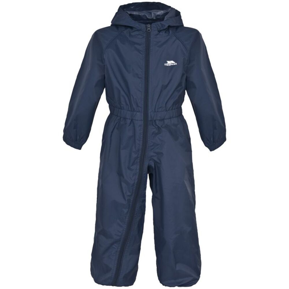 Trespass Childrens/Kids Button Waterproof Rain Suit / Navy Blue